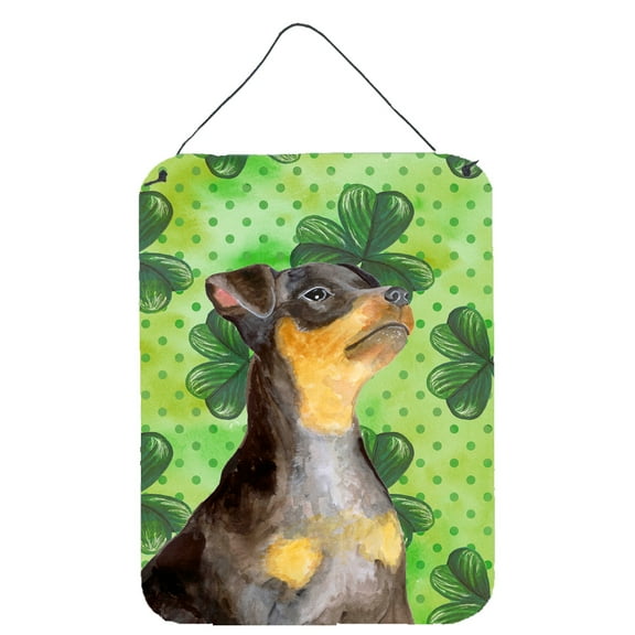 Carolines Treasures BB9898DS1216 Miniature Pinscher Design2 St Patricks Wall or Door Hanging Prints Green 12WX16H