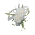 thumbnail image 2 of Hyasfey Wedding Bracelet Forest Style Breast Flower Faux Peral Tassel Bow Fake Floral Decor Wrist Flower Wedding Party Prom Bridesmaid Bride Corsage, 2 of 8