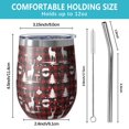 thumbnail image 5 of 12oz Stemless Wine Tumblers Red Christmas Plaid Deer and Tree Pattern Vacuum Insulated Stainless Steel Travel Tumbler Cups Mug with Lid and Straw for Champaign,Cocktail,Beer with Cleaning Brush, 5 of 5