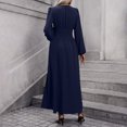 thumbnail image 4 of Zpanxa Maxi Dresses for Women, V Neck High Waist Lantern Sleeve Flowy A Line Winter Style, 4 of 6