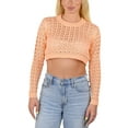 thumbnail image 2 of Socal Look Women's Cotton Crochet Sweater Long Sleeve Summer Casual Pullover Peach, Small, 2 of 7