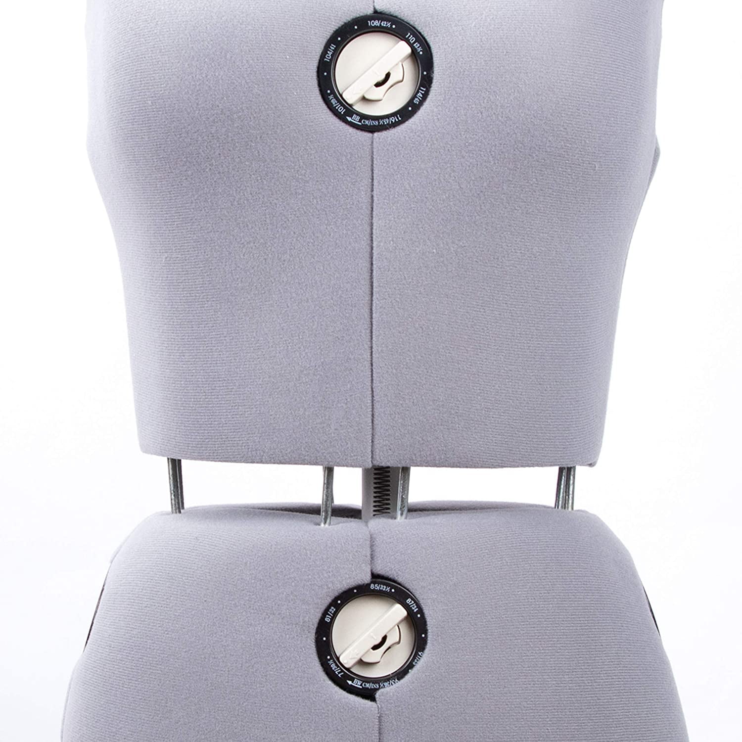 GEX Worldwide 70'' Gray Female Fabric Adjustable Mannequin Dress Form for Sewing Women's Mannequin Body Torso with Stand Medium