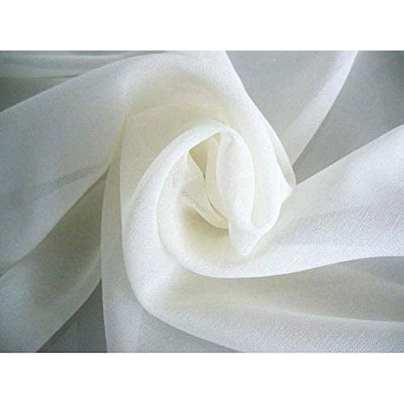 60" Wide (5ft Wide) Ivory Sheer Chiffon Fabric - Perfect for Draping Panels and Masking for Weddings & Events (1 Yard)