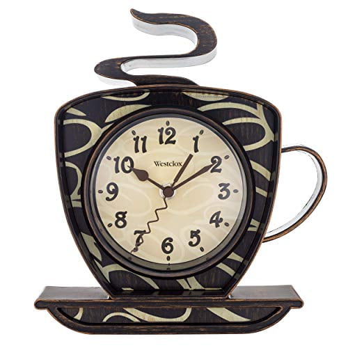 Westclox 10,25” Tasse à Café, Horloge Murale 3-D – Modèle 32038