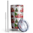 thumbnail image 2 of 20oz Tumblers Red Christmas Car Pattern Stainless Steel Vacuum Insulated Double Wall Travel Tumbler Cups Mug with Lid and Straw,Cleaning Brush for Cold & Hot Drinks, 2 of 7