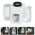 thumbnail image 1 of OULII 1Pack Convenient Toothpaste Holder and Toothbrush Storage Set Wall Mounted White Tpe for Adults in Bathroom, 1 of 8