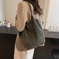 thumbnail image 5 of Bolsos de hombro retro con cremallera para mujer, de hilo de coser de gamuza, informales, versátiles, 2024, nuevos, de colores sólidos, de gran capacidad, informales, 5 of 5