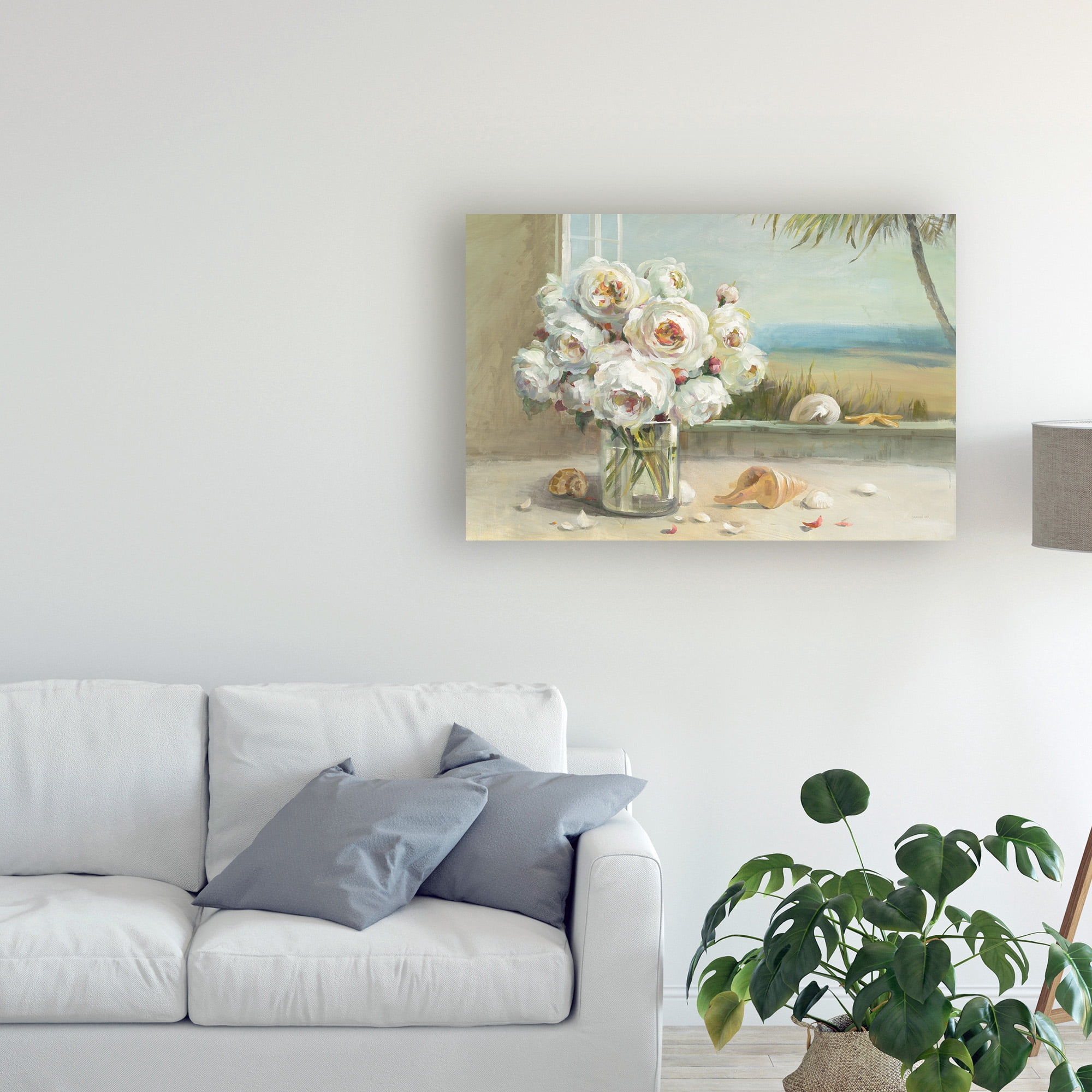 Trademark Fine Art 'Coastal Roses v.2' Canvas Art by Danhui Nai