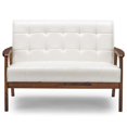 thumbnail image 3 of Allora Faux Leather Tufted Loveseat in White, 3 of 7