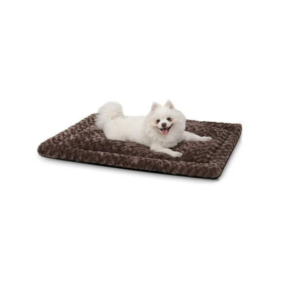 Alfombra de cama para perros Exsnugy, lavable, reversible, 75 x 45 cm, color marrón
