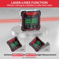 thumbnail image 2 of JUSTOOL Digital Angle Finder with Laser Level Box with 4-Side Magnet USB-C Rechargeable Angle Finder Gauge & Inclinometer High Precision ±01° for Carpentry Building Masonry and Automotive Alignmen, 2 of 5