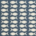 thumbnail image 4 of SAFAVIEH Courtyard Tranter Fishes Indoor/Outdoor Area Rug, Navy/Beige, 9' x 12', 4 of 5