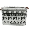thumbnail image 6 of Howarmer Rectangle Large Storage Baskets, Collapsible Waterproof Toy Bins with Handles, Foldable Storage Bin Organizer Baskets with Handles for Clothes, Toy, Nursery, Black Geometry, Cactus Leaves, 6 of 8