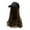 C, variant on Valora Baseball Cap With Synthetic Hair Extensions Long Pear Roll Curly Hairpiece Adjustable Wig Hat Attached For Women Black Black