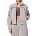 thumbnail image 2 of Women'S Long Sleeve Lapel Sports Jacket with Zipper Autumn and Winter Loose Outdoor Yoga Jacket Gray XL, 2 of 7