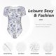 thumbnail image 4 of Fotbe Floral Butterfly Body de Mujer con Cuello Redondo y Mangas Cortas, Sin Mangas Ajustado, Suave, Cómodo y Básico-X-Large, 4 of 7