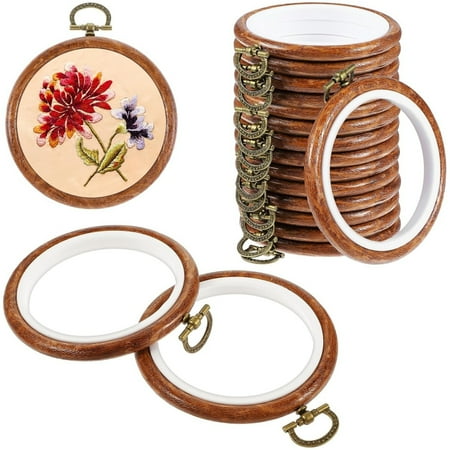 Topboutique Round Embroidery Hoops 10 Pcs 4 inch Circle Cross Stitch Hoop Ring Imitated Wood Display Frame for Embroidery Art Craft Sewing Ornaments Hanging Decoration Topboutique Round Embroidery Hoops 10 Pcs 4 inch Circle Cross Stitch Hoop Ring Imitated Wood Display Frame for Embroidery Art Craft Sewing Ornaments Hanging Decoration