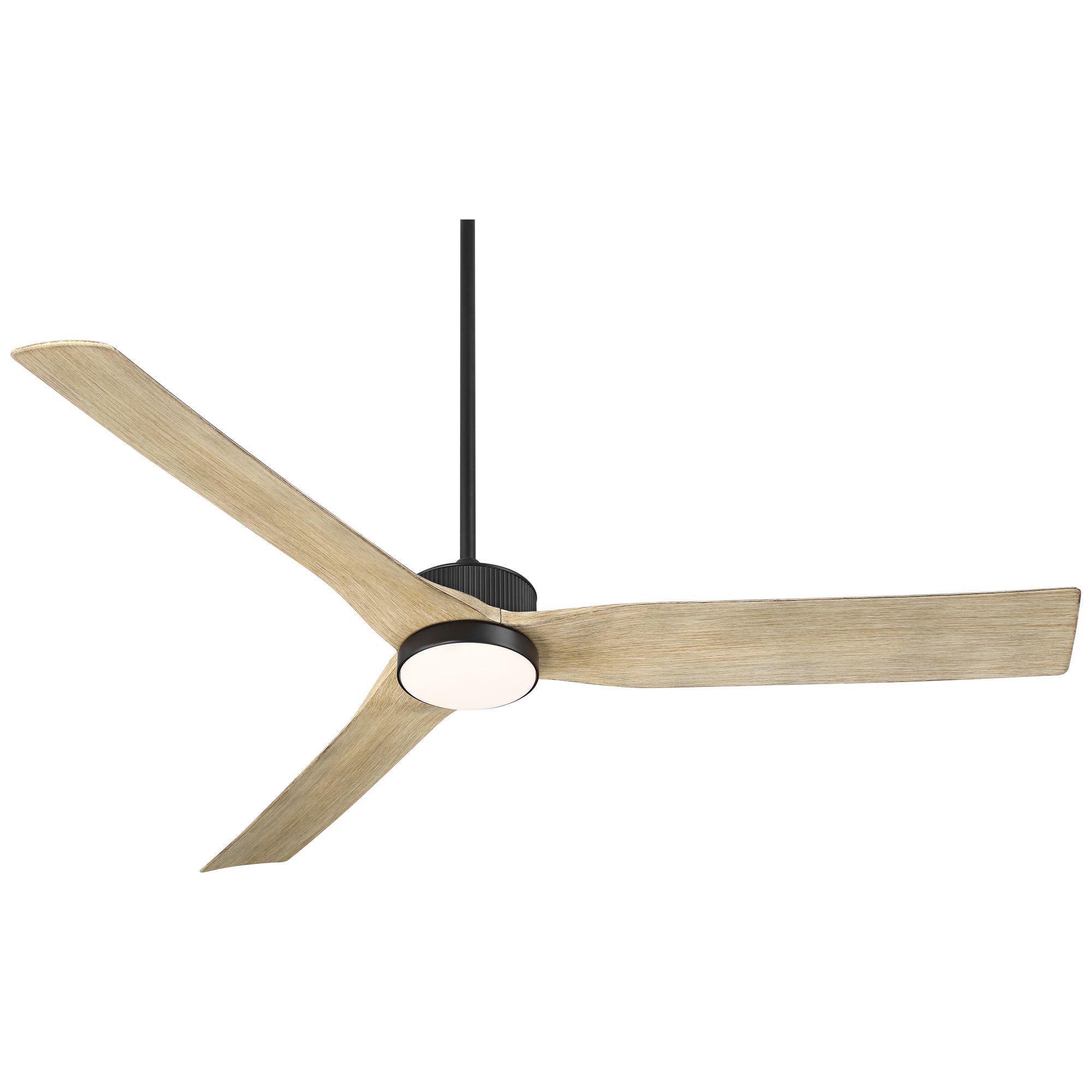 Casa Vieja 60" Montage Farmhouse Rustic Indoor Outdoor Ceiling Fan 3 Blade LED Light Remote Control Matte Black Finish Damp Rated
