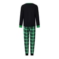 thumbnail image 3 of Conjunto de pijamas navideños familiares a juego con estampado de árbol, letras y cuadros. Pijamas de vacaciones para papá, mamá y niños., 3 of 9