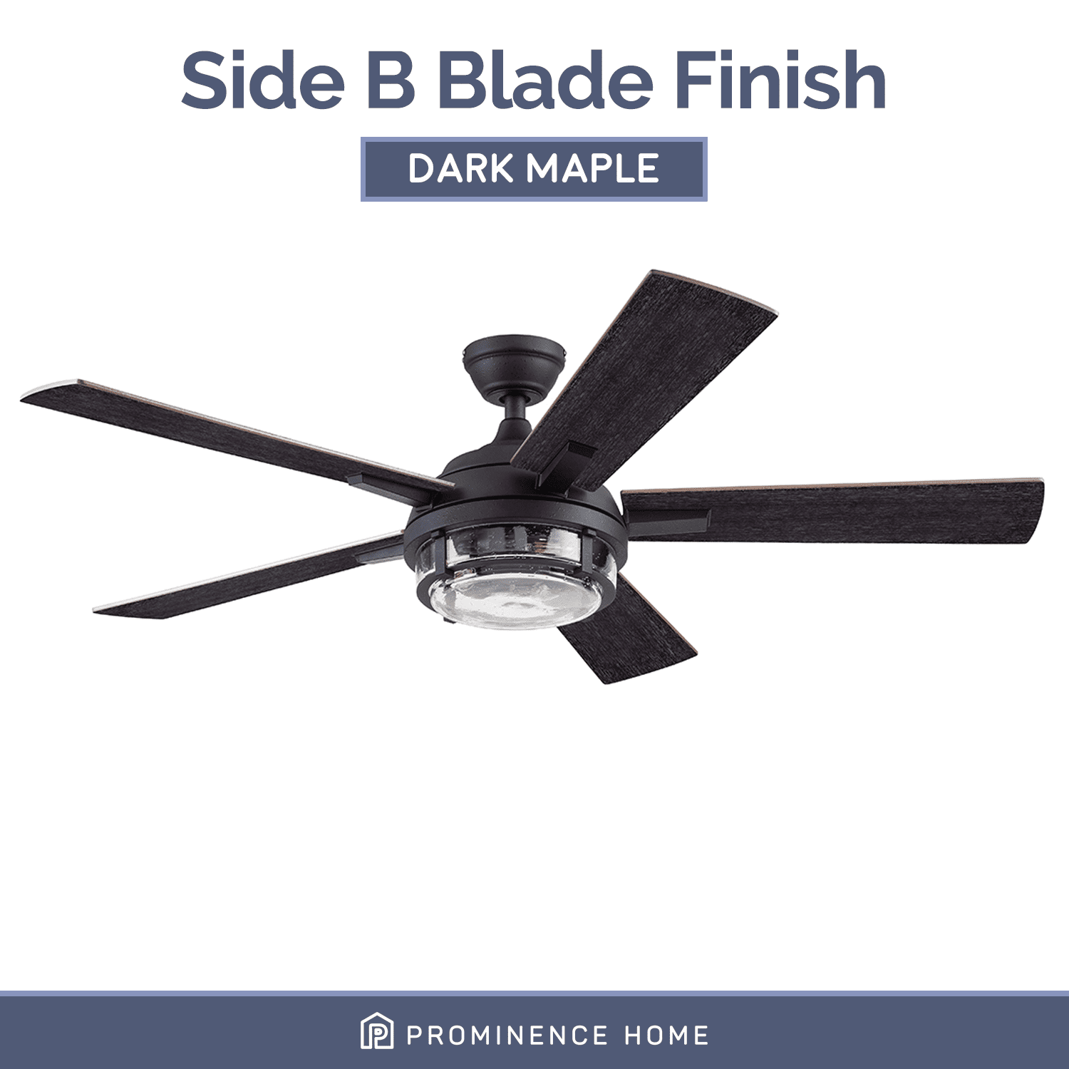 Prominence Home 52" Freyr Heavy Textured Black Remote Control Ceiling Fan, Damp-Rated, Outdoor, 5 Blades
