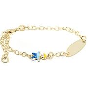 18kt Gold-Plated Sterling Silver ID Baby Bracelet with Enamel Charm, 6