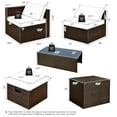 thumbnail image 3 of Gymax Ensemble de Meubles d'Extérieur en Osier 8 Pcs avec Boîte de Rangement Table en Verre Trempé 2 Ottomans, 3 of 6