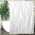 thumbnail image 1 of Blue Polyester Floral Shower Curtain  Modern Watercolor Pattern with 12 Hooks  72” x 72”, 1 of 10