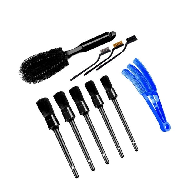 relayinert Kit de Brosses de Nettoyage Automobile Polyvalent 10 Pcs pour Pneus et Roues