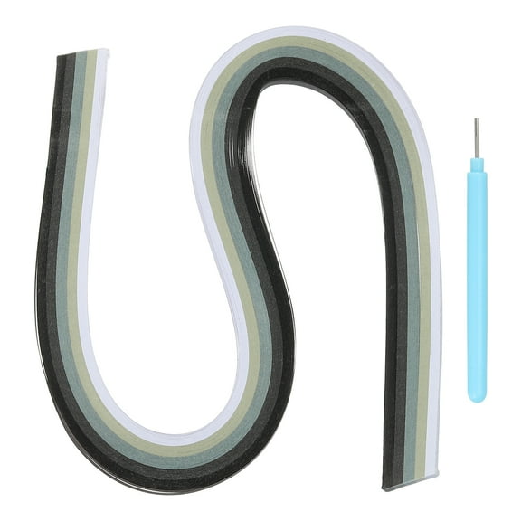 Uxcell Paper Quilling Kit, 21.3 Inch 5mm 120 Paper Quilling Strips with Blue Pen for Beginners, Black, White
