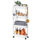 thumbnail image 1 of Tier Rolling Utility Cart, Movable Slim Storage Rack for Kitchen, Bathroom, Living Room - Space Saving Organizer Shelf B, 1 of 5