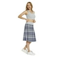 thumbnail image 4 of Women's Plaid Creative Classic Fashion Line A-line Printed Skirt Casual Wear, S, Purpleblue Indigo White, by Ambesonne, 4 of 6