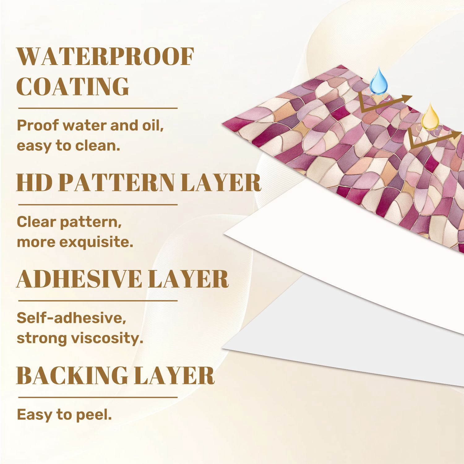 Pastel Peel and Stick Wallpaper Gentle Watercolor Grid Soft Pink White Squares Wall Mural 17.7in x 9.8ft Self Adhesive Removable Wall Paper Renter Friendly Wallpaper for Girls Bedroom Classroom