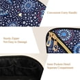 thumbnail image 5 of FORMRS Makeup Bag Travel Cosmetic Organizer for Women Fold Flat Zipper Pouch with Handle, Blue Fireworks Pattern, 5 of 8