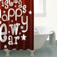 thumbnail image 4 of Shower Curtain for Bathroom Red Christmas Happy New Year Shower Curtains Waterproof Funny Bath Curtain Hooks Included,72x72Inch, 4 of 5