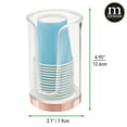 thumbnail image 6 of mDesign Plastic Small Compact Disposable Paper Cup Dispenser - Mouthwash Rinsing Cups Storage Holder for Bathroom Vanity Countertops, Makeup Table, Powder Room - Lumiere Collection - Clear/Rose Gold, 6 of 6