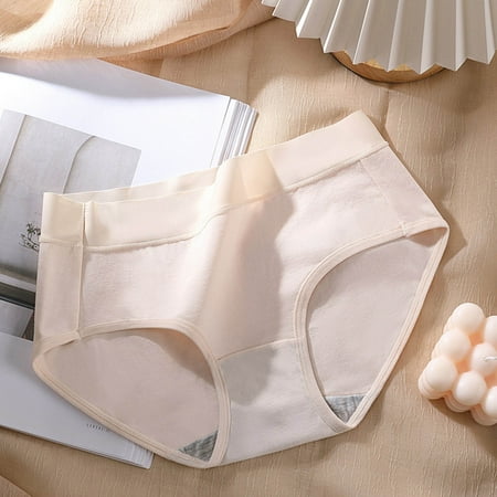 

CAICJ98 Womens Underwear Cotton Waist Of Pure Cotton Underwear Women Comfortable Breathable Bottom Fork Girls Briefs Beige M