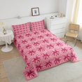 thumbnail image 4 of Erosebridal Ensembles de Literie Princesse à Nœud Papillon Double avec Couette, Insert de Couette à Rayures, Déco Nœud Dessin Animé, Réversible 3 Pcs, 4 of 7