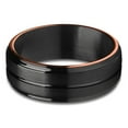 thumbnail image 2 of Black Wedding Ring,Rose Gold Tungsten Ring,Engagement Ring,Tungsten Carbide Ring,Man's Ring, 2 of 4
