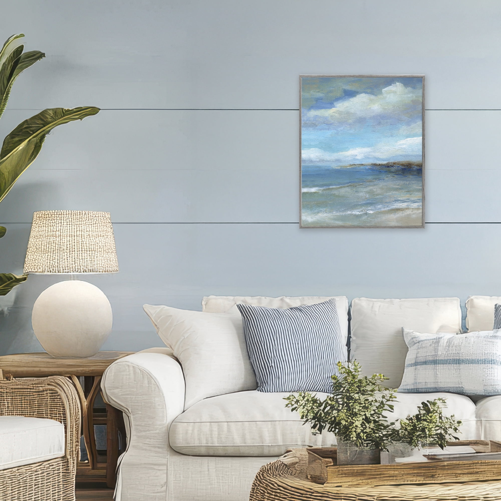 Stupell Industries Shore's Calm Breeze Gray Framed Giclee Art, design by Carol Robinson