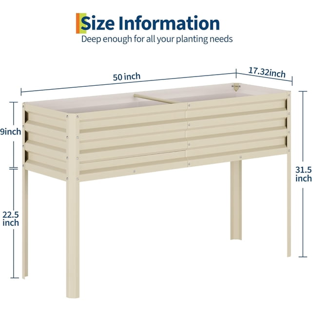 Eastvita Elevated Square Vegetable/Herbal Planting Box (Yellow Color)