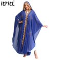 thumbnail image 2 of Vestido musulmán para mujer, vestido Abaya largo holgado con mangas de murciélago y cuentas, caftán Abayas, bata islámica, vestido de Iglesia de Ramadán, 2 of 5