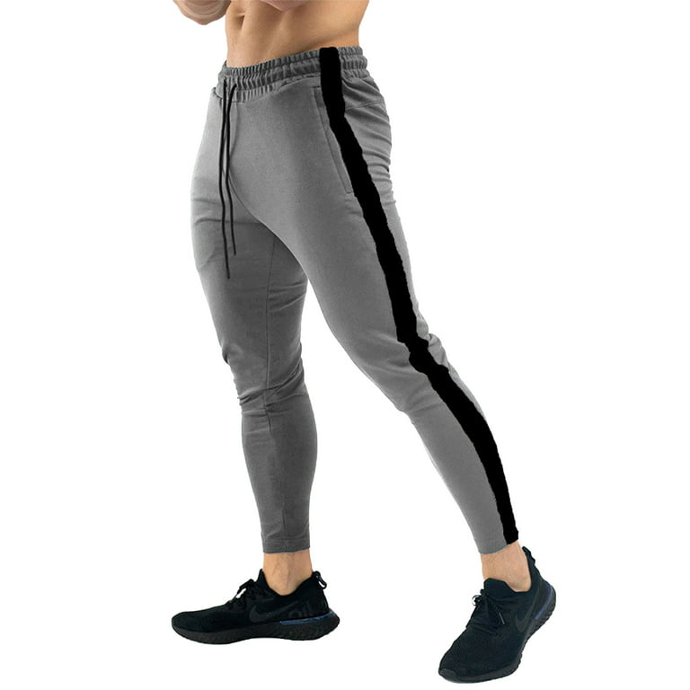 Men Long Casual Sport Gym Trousers Slim Fit Running Joggers Gym Sweatpants with Elastic Bottom - Walmart.com
