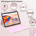 thumbnail image 4 of Kenke Keyboard Case for iPad Air 11-inch M3/M2 (2025/2024), iPad Air 5th/4th Generation (2022/2020) - with Pencil Holder,7 Colors Backlit Keyboard,Wireless Detachable Keyboard Cover,(Pink), 4 of 10