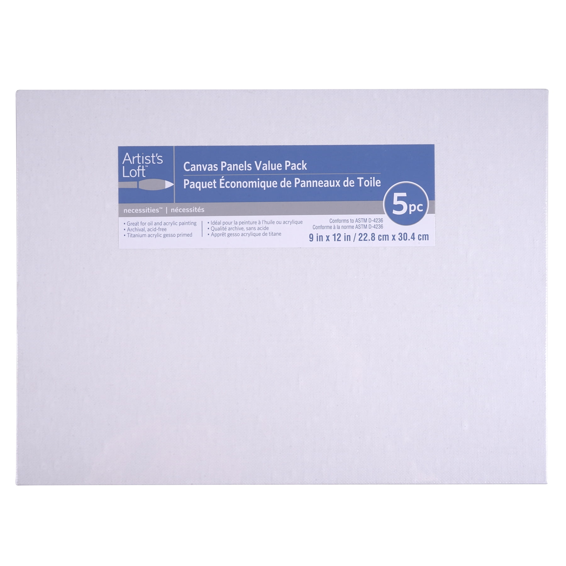 8 Packs: 5 ct. (40 total) 9" x 12" Value Pack Canvas Panel by Artist's Loft Necessities