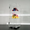 thumbnail image 4 of FixtureDisplays 6" x 6" x 16" Rotating Mini Acrylic Tower Showcase Display 20000, 4 of 9