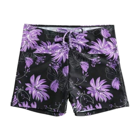 IDALL Swim Shorts Women Bathing Suit Women s Board Shorts Swimswear Bottoms Tankini Swim Bathing Briefs Swimsuit Boardshorts Beach Trunks With Liner High Waisted Underwear Womens Underwear Purple L