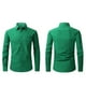 thumbnail image 1 of pstuiky camisas de manga larga para hombre, Camisa informal de color liso con botones, manga larga, cuello vuelto, transpirable y elástica para hombre Tops de hombre l, 1 of 5