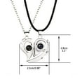 thumbnail image 7 of 2Pcs Couples Necklace, Matching Necklace for Couples, Heart Necklace with 100 Language "I Love You" Projection, Magnetic Charm Necklace Means the Two Sides will Never Part, Matte Black, 7 of 7