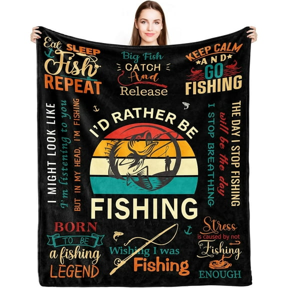 Fishing Gifts for Men Blanket, Fishing Gifts, Funny Fishing Gifts for Men/Boys Birthday, Best Gifts for Fisherman, Unique Gifts for Men Who Love Fishing Throw Blanket 50"x60"