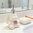 thumbnail image 5 of Cute Rabbit Ceramic Soap Dispenser with Plastic Pump, Refillable Lotion Bottle,Hand Soap Dispenser,Elegant Long Eared Rabbit Design Hand Dish Lotion Dispenser for Kitchen,Bathroom Bedroom, 5 of 7